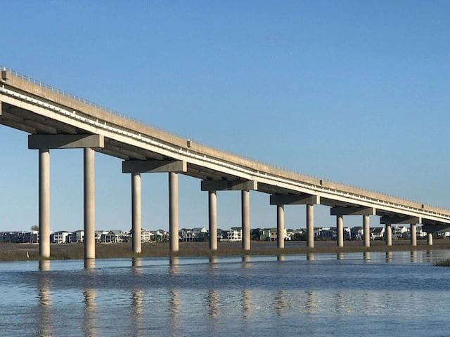 Ocean Isle Bridge - we are now in North Carolina!