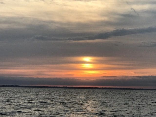 Sunset at anchorage in Deadman Bay