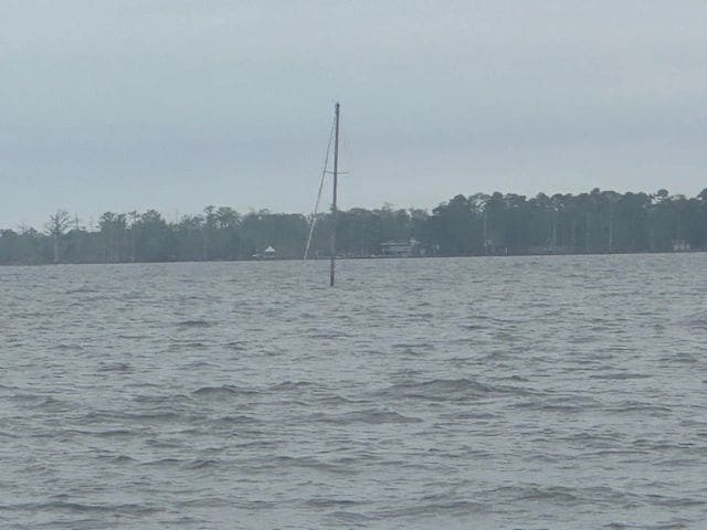 In Albemarle Sound, coming in to Elizabeth City.