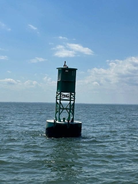 Channel marker on way to Yorktown.