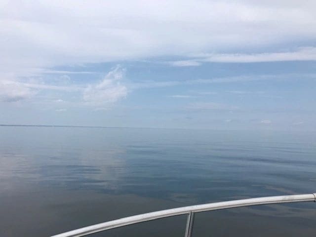 Glassy Chesapeake Bay, from Crisfield to Annapolis.