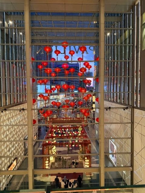 Walking around Suria mall waiting the sun to set (so the Symphony Lake light show would start)