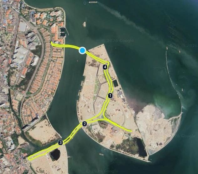 "Out and back" course to Andaman Island