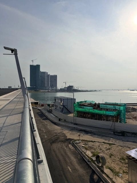On bridge - walking towards Andaman Island (riverfront park under development)
