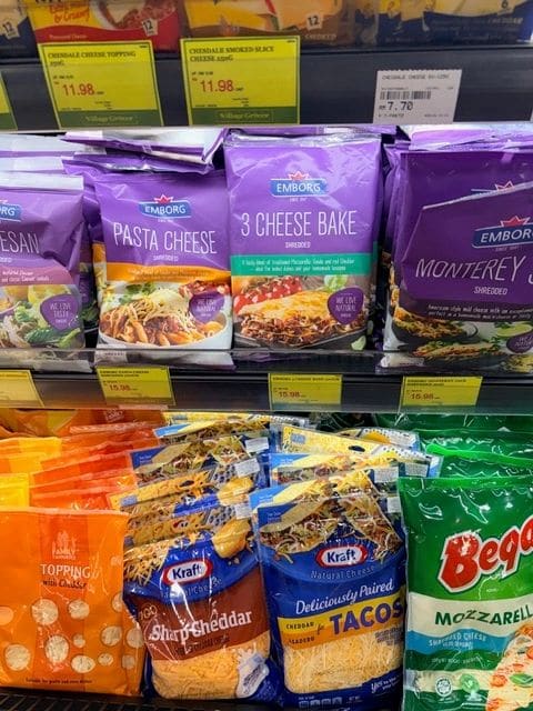 Cheeses...$3.94 for the Pasta Cheese