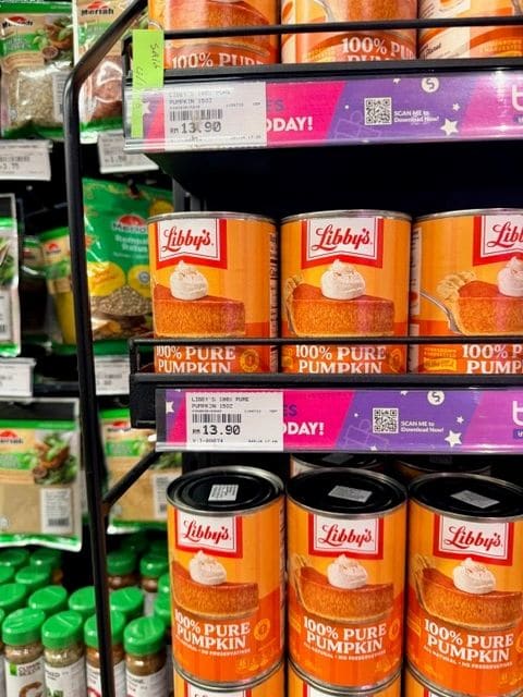 Libby pumpkin pure, $3.43
