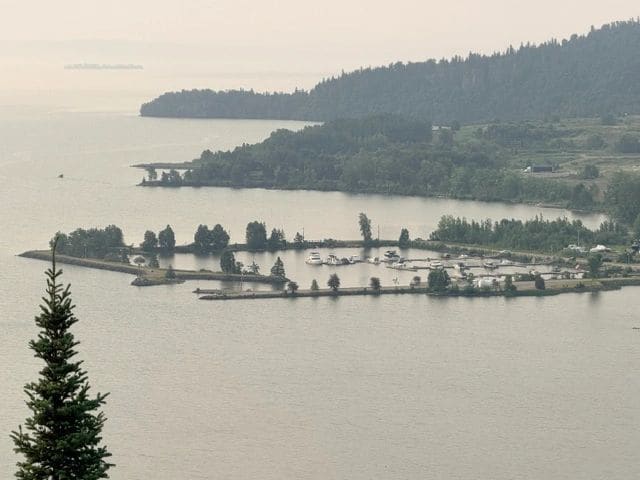 View of marina from trail