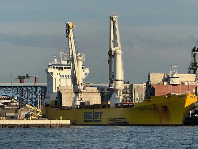 Barges in the channel