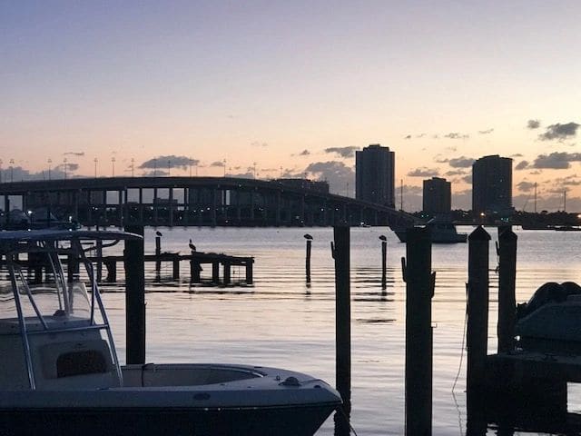 View from our slip at Safe Harbor New Port Cove, Riviera Beach.