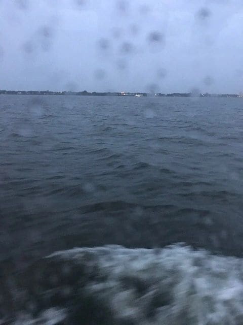 A rainy morning. Leaving Coconut Point South anchorage (m925.3) for Halifax Lake anchorage (m823.3).