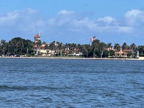 Passed Mar-a-Lago along the way. No room for Leland Tug.