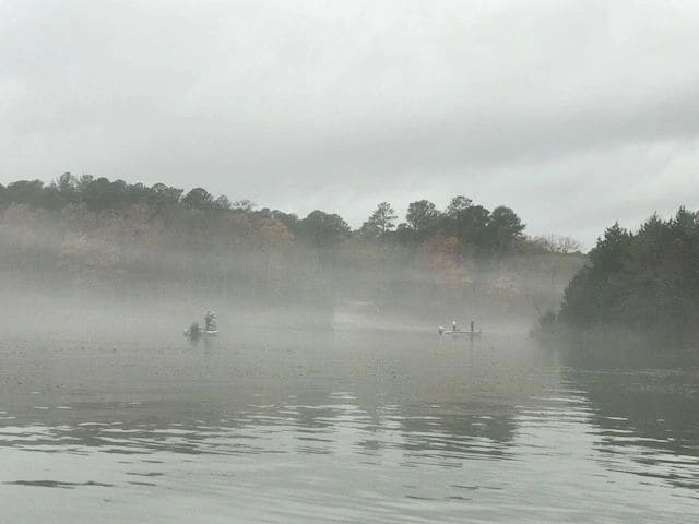 Many fishermen mean it's a Saturday morning