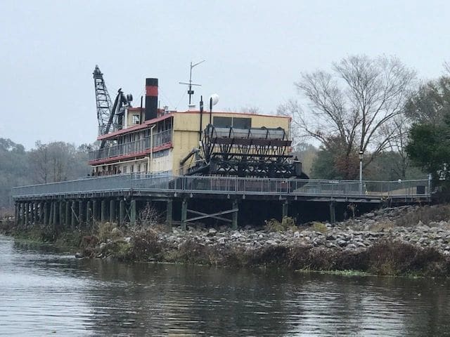 Along the way: Docked riverboat