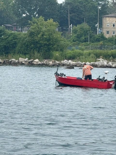 Lots of fishing boats in the St Clair River.