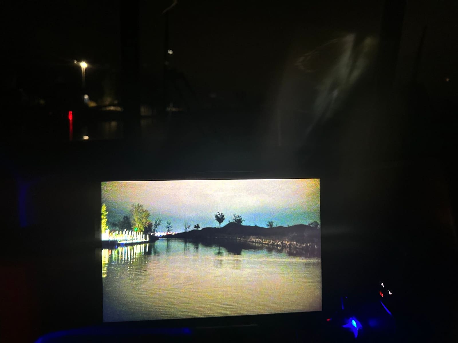 Leaving Harbour Towne marina, view from Rob's night vision camera