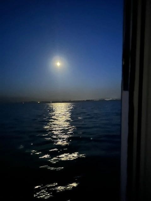 For the first time, leaving Delaware City for Cape May via the Delaware Bay