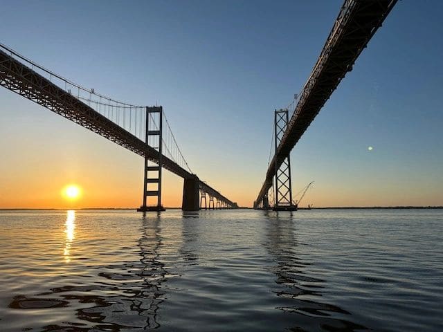 Going under the Chesapeake Bay Bridge