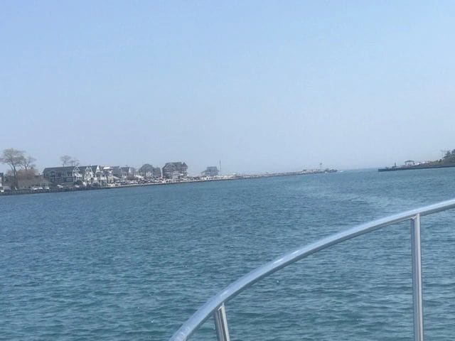 Leaving Manasquan Inlet for NYC, taking advantage of the "like glass" Atlantic Ocean conditions