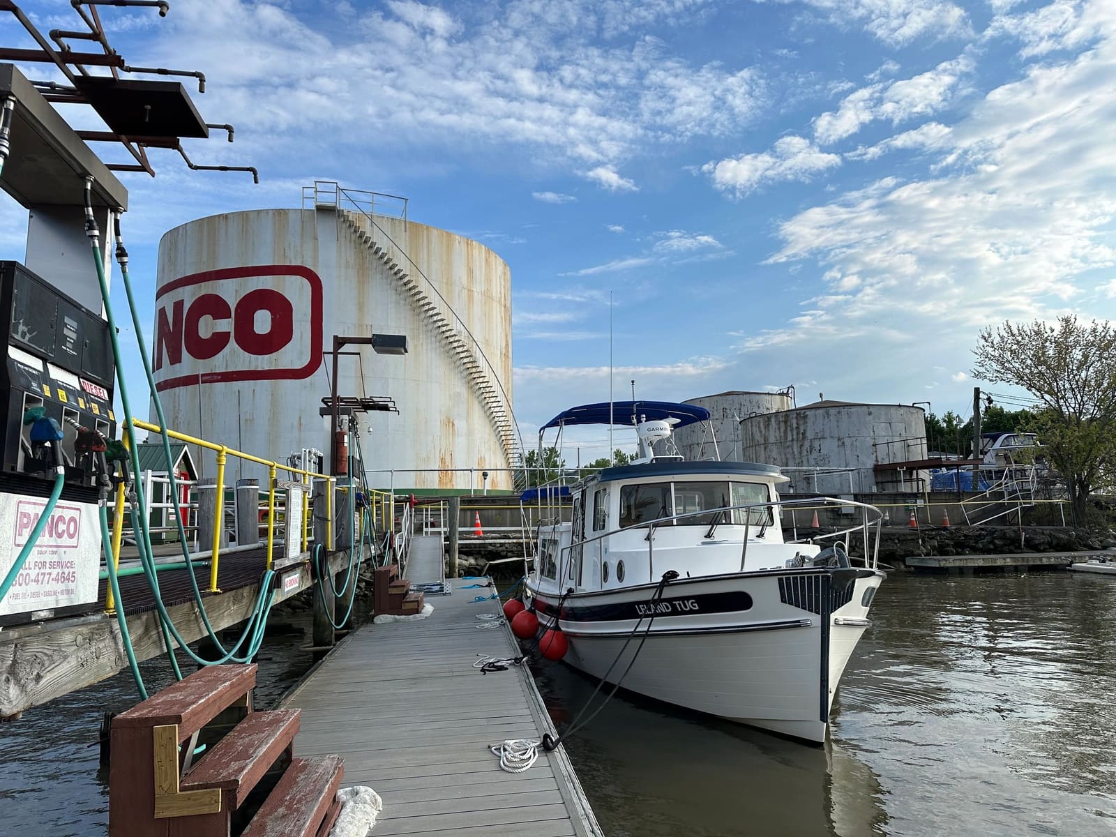 Fueled up and tied down at Panco Marine Fueling