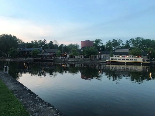 Across the canal from Pittsford free wall (music playing)
