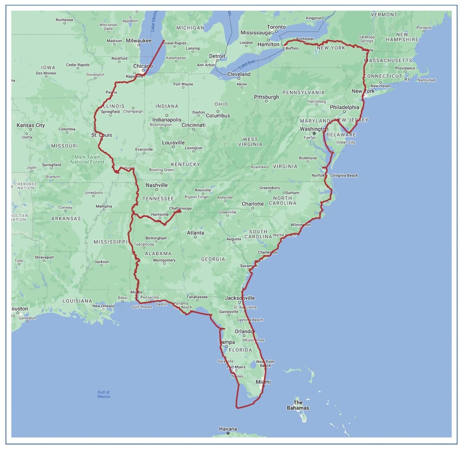 Our Great Loop as of May 21: 3,978 miles