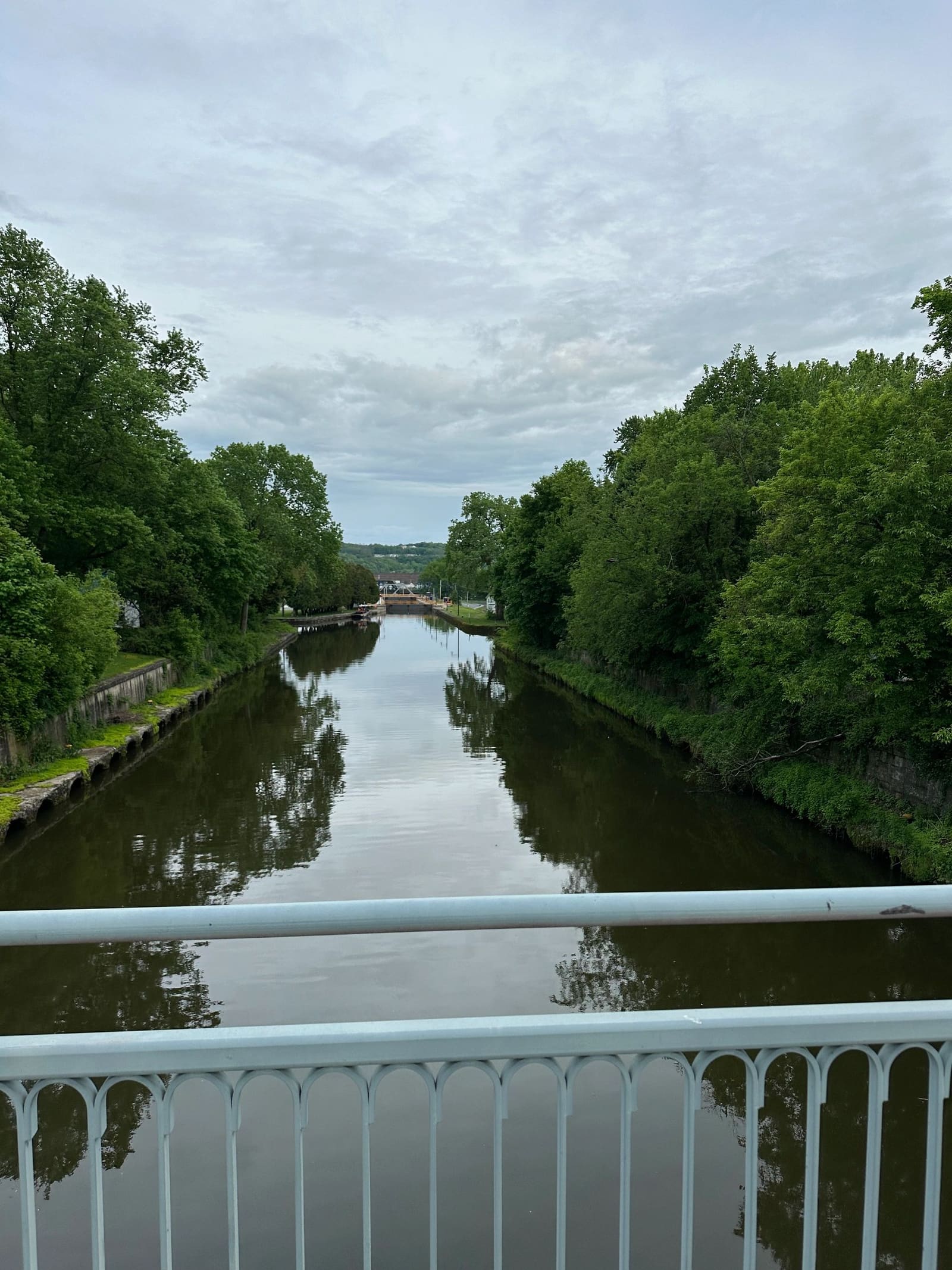Look at that calm water! View of Lock E-2, walking around Waterford, waiting for opening day