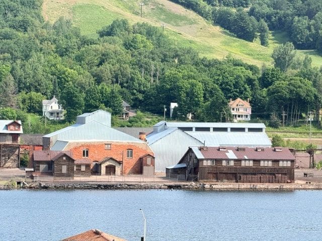 Looking north from Houghton (our marina is just to the left).
