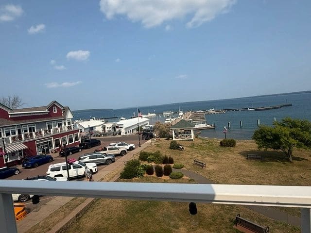 View of bay from upper-deck restaurant.
