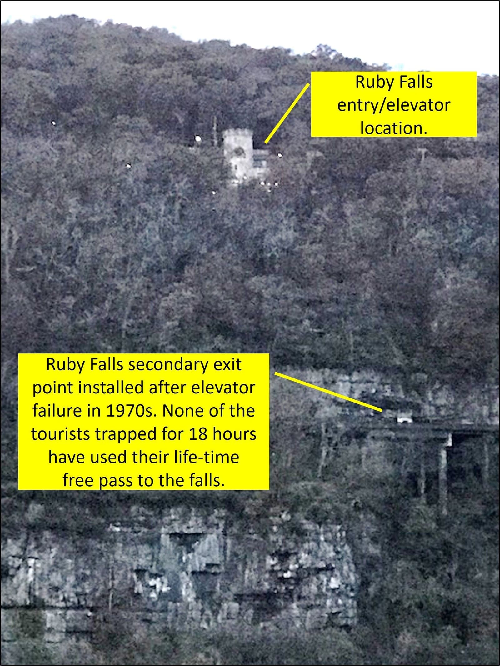 Ruby Falls secondary exit