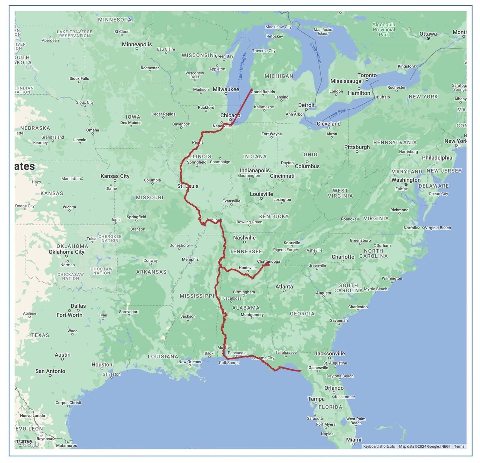 30% complete! (1,781 miles traveled, 2,277 miles including Chattanooga sidetrip