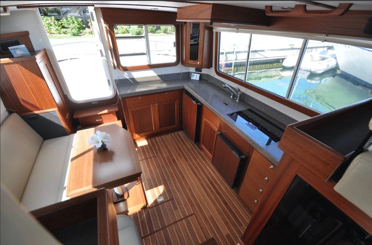The galley and salon